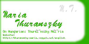 maria thuranszky business card